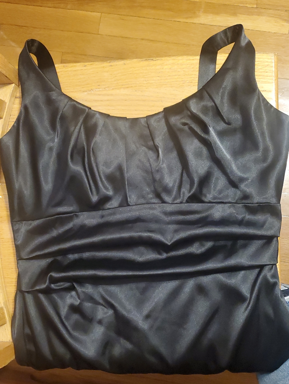 Boston Proper Black Satin Scoop-Neck Camisole